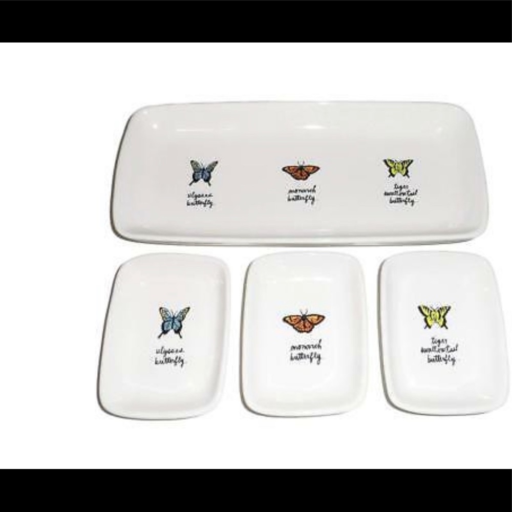 Rae Dunn Artisan Collection by Magenta Butterfly 4 pc serving dishes set